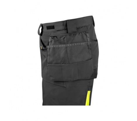 Pánske pracovné nohavice s reflexnými pásmi CXS NAOS čierno-žlté Hi-Viz, veľ. 50