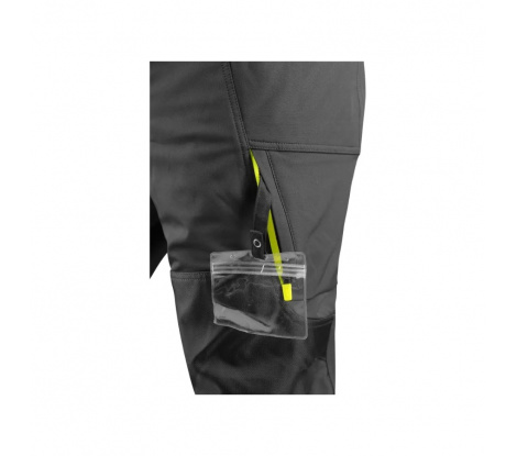 Pánske pracovné nohavice s reflexnými pásmi CXS NAOS čierno-žlté Hi-Viz, veľ. 46