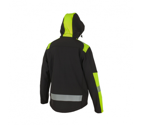 Zimná softshellová reflexná pracovná bunda REFLECTOS JACKET BLACK/YELLOW veľ. 2XL (60-62)