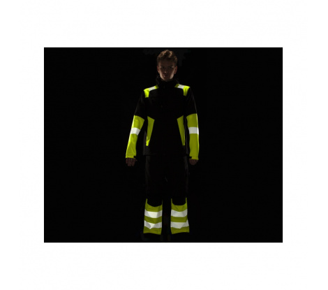 Zimná softshellová reflexná pracovná bunda REFLECTOS JACKET BLACK/YELLOW veľ. 2XL (60-62)