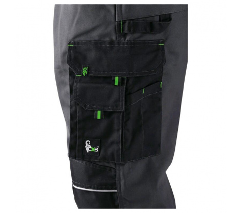 Pánske nohavice na traky CXS SIRIUS TRISTAN, šedo-zelené, veľ. 46