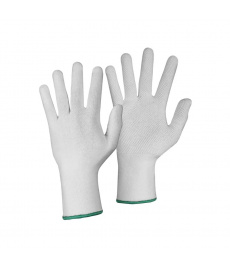 Biele textilné rukavice s PVC terčíkmi Cxs TEWI