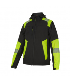 Zimná softshellová reflexná pracovná bunda REFLECTOS JACKET BLACK/YELLOW